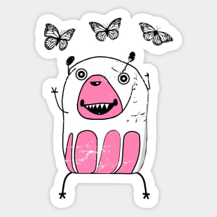 Bramble the bear cub chasing  butterflies Sticker